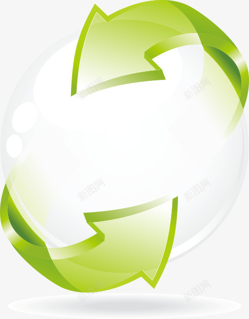 绿色环保球状分层箭头png免抠素材_新图网 https://ixintu.com 环保球状分层箭头 绿色
