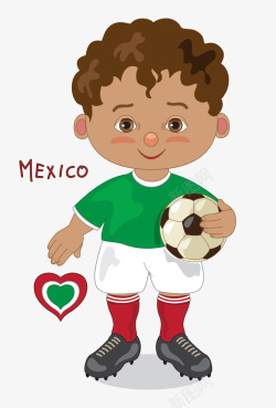卡通世界杯墨西哥国家队矢量图素材