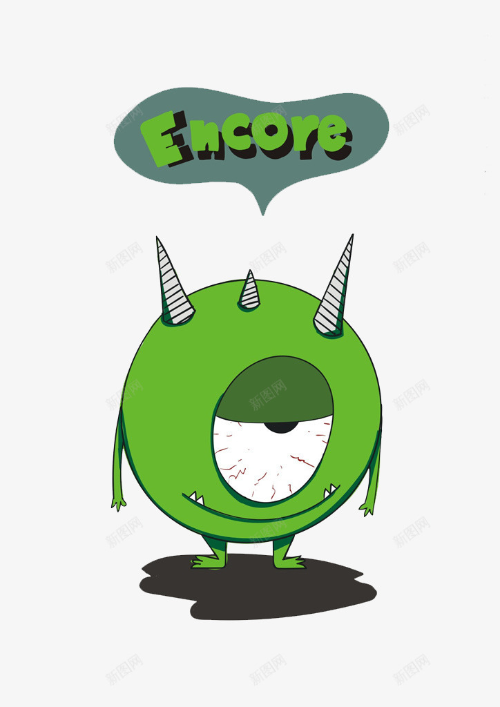 Encorepng免抠素材_新图网 https://ixintu.com 创意 卡通 壁纸 封面 小怪兽 彩色 手绘 绿色 英文字母