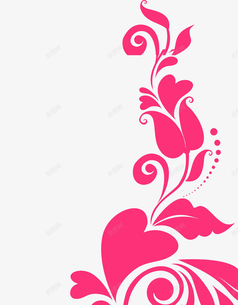 粉色玫瑰花纹手绘人物png免抠素材_新图网 https://ixintu.com 人物 玫瑰 粉色 花纹