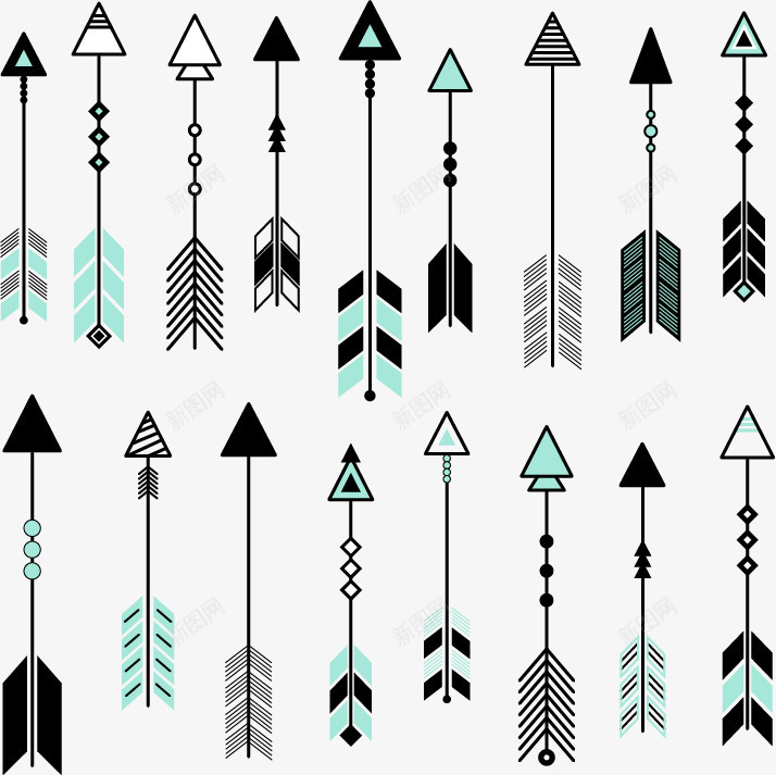 弓箭箭头png免抠素材_新图网 https://ixintu.com 复古弓箭 少数民族元素 羽毛箭头