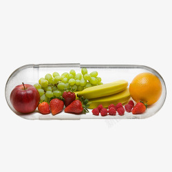 医疗喝药与水果素材