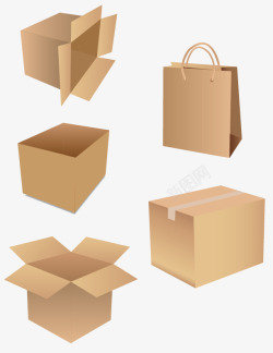 包装盒打包箱矢量图素材