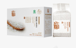 米包装设计白色塑料真空包装袋装米和礼盒礼高清图片