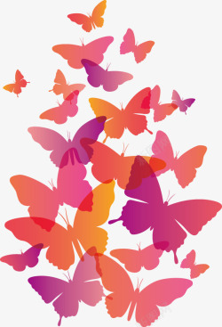彩色的蝴蝶卡通手绘精美彩色蝴蝶矢量图高清图片