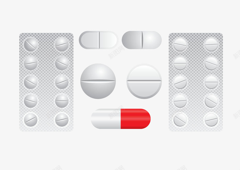 胶囊和西药片png免抠素材_新图网 https://ixintu.com 卡通 胶囊 西药片