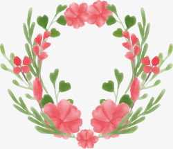 水彩婚礼邀请卡粉红色花朵边框高清图片