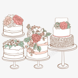漂亮的蛋糕结婚蛋糕矢量图高清图片