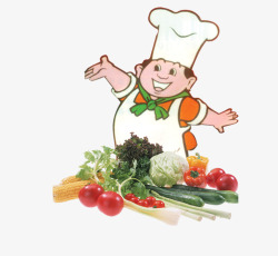 各种蔬菜卡通厨师素材