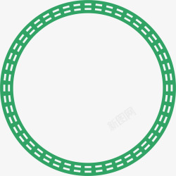 漂亮圆圈矢量虚线圆绿色圆圈元素高清图片