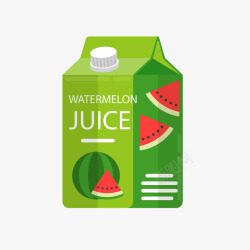 绿色西瓜饮料包装矢量图海报