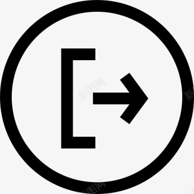 右箭头符号的圆形按钮图标图标