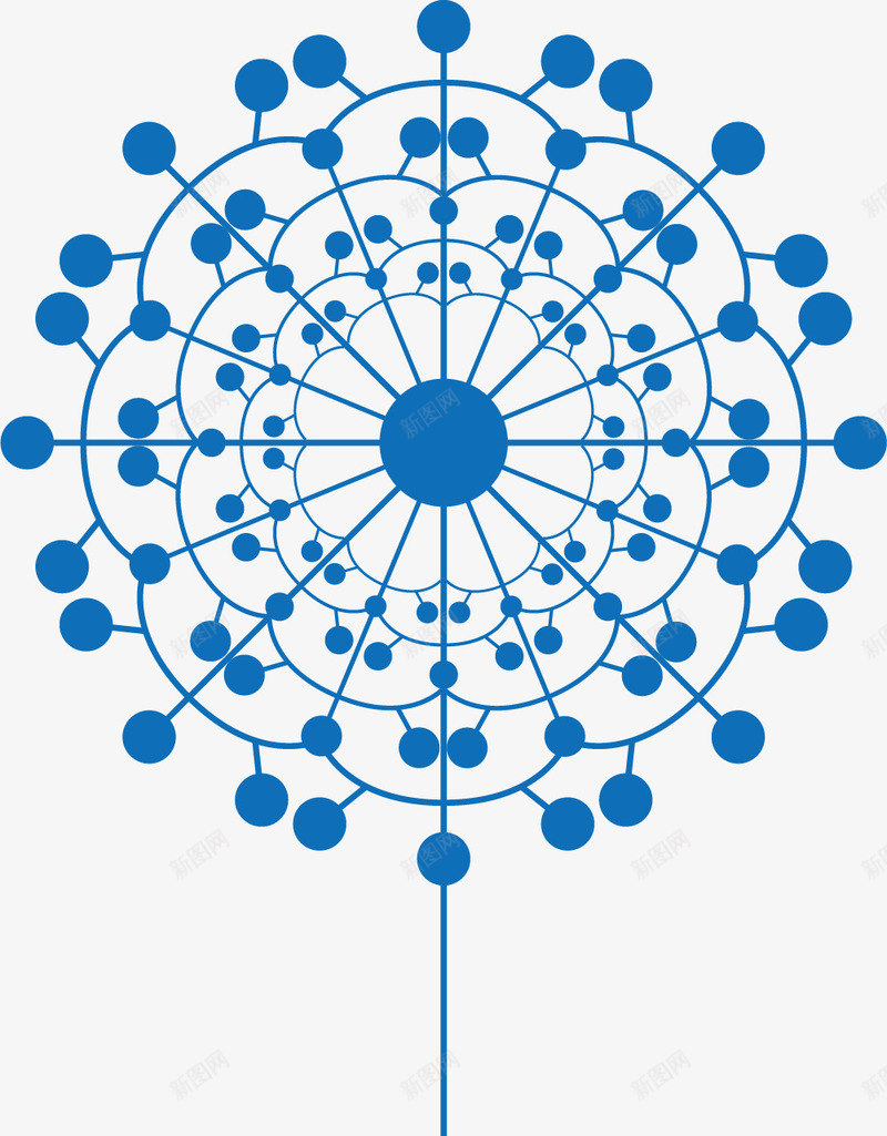 蓝色圆形对称蒲公英矢量图eps免抠素材_新图网 https://ixintu.com 卡通矢量蒲公英 卡通风格 圆形 对称风格 矢量图 蒲公英图 蓝色 蓝色蒲公英