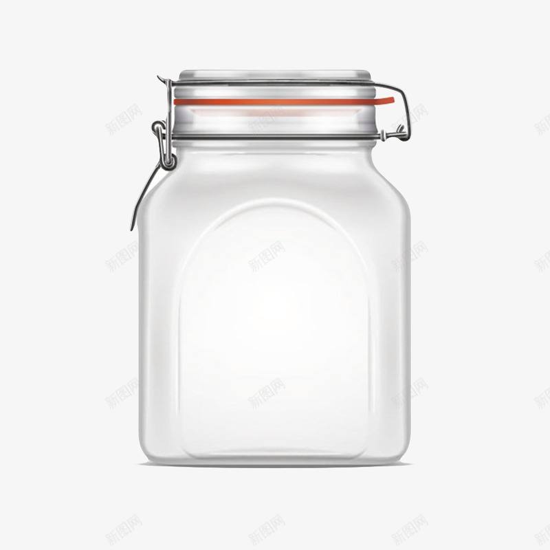 透明玻璃卡扣式广口瓶实物png免抠素材_新图网 https://ixintu.com 保存 包装 卡扣式 容器 密封 封存 广口瓶 玻璃 瓶子 盖子 空的 罐子 透明
