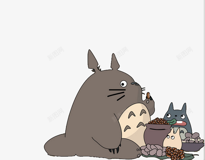 老鼠一家png免抠素材_新图网 https://ixintu.com 三只老鼠 卡通动漫 吃东西 灰色的老鼠