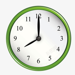 绿色钟表绿色质感圆形钟表矢量图高清图片