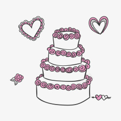 恋爱蛋糕蛋糕婚礼元素高清图片