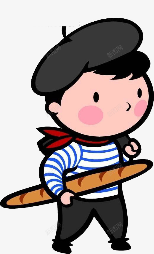 手拿长棍面包的儿童卡通画png免抠素材_新图网 https://ixintu.com 儿童 卡通画 可爱 手拿长棍面包 拿着东西的人 简约风格 装饰图案