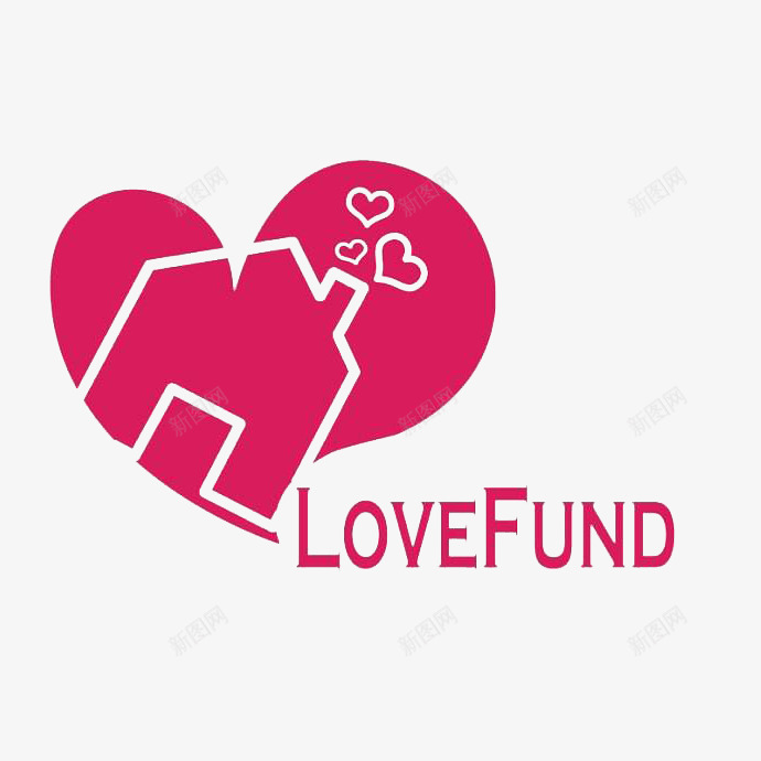 爱基金宣传图标png_新图网 https://ixintu.com fund love 宣传图标 房子 枚红色 爱基金 爱心 爱心基金