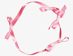 粉色蝴蝶结可爱边框素材