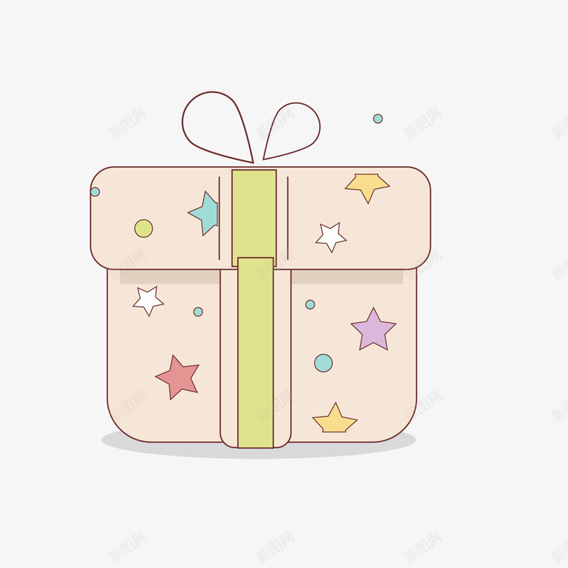 彩色星星礼物图标png_新图网 https://ixintu.com 创意 可爱 图标 星星包装 盒子 礼物 礼盒 简单