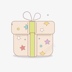 简单礼盒背景素材彩色星星礼物图标高清图片