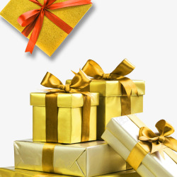 矩形盒子金色礼物盒子高清图片