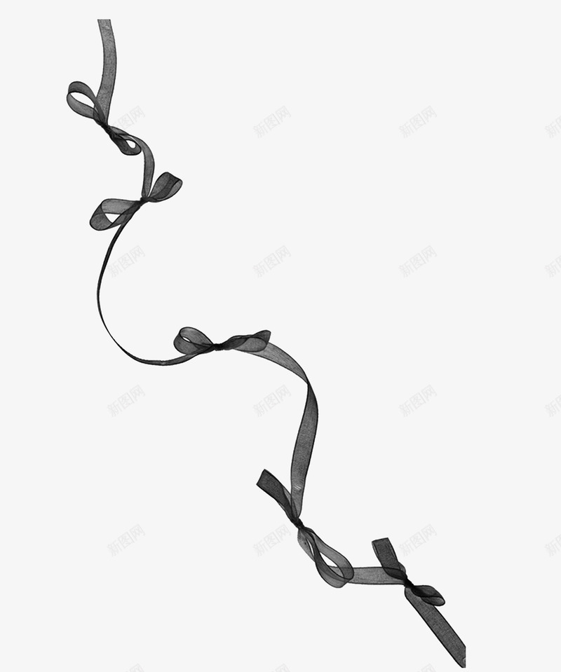 丝带png免抠素材_新图网 https://ixintu.com 丝带 缠绕 蝴蝶结 黑色