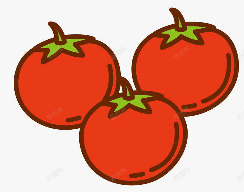 多汁的卡通红色番茄png免抠素材_新图网 https://ixintu.com 农作物 卡通矢量农作物 多汁 番茄 红色 蔬菜作物 西红柿