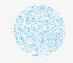 圆形生物圆形海洋生物底纹高清图片