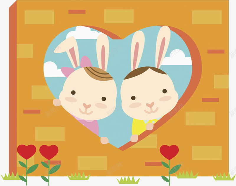 可爱的兔子卡通图png免抠素材_新图网 https://ixintu.com 动物 可爱的 呆萌的 封面 小兔子 小草 相册