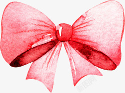 漂亮彩绘水彩红色蝴蝶结高清图片