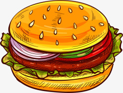 卡通手绘汉堡包图素材