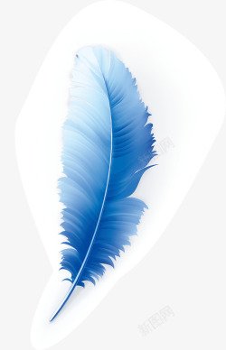 蓝色羽毛装饰矢量图素材