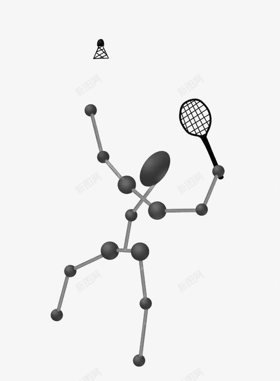 打羽毛球动作插画png免抠素材_新图网 https://ixintu.com 打羽毛球 打羽毛球动作模型 打羽毛球小人 羽毛球赛