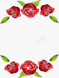 红色玫瑰标题框素材
