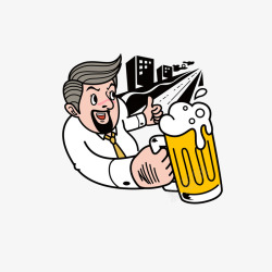 拿着啤酒的帅哥手拿一大杯啤酒高清图片