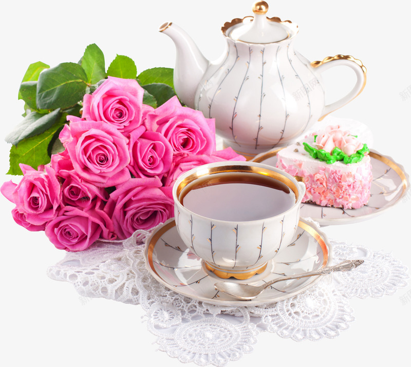 粉色玫瑰花png免抠素材_新图网 https://ixintu.com 下午茶 桌面 浪漫桌面 玫瑰 粉色 花 花卉 花朵 茶杯