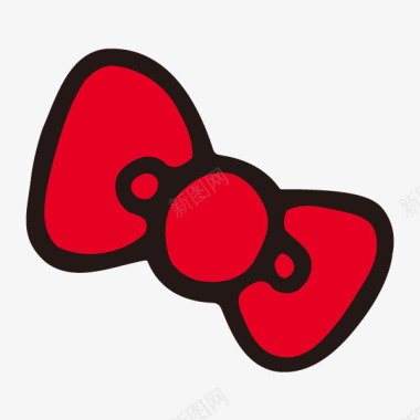 红色蝴蝶结卡通蝴蝶结图标图标