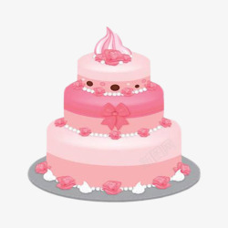 三层大蛋糕粉色三层大蛋糕高清图片