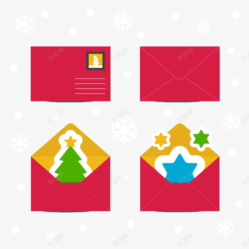 4款红色圣诞节信件png免抠素材_新图网 https://ixintu.com 信件 写信 圣诞图片 圣诞矢量素材 圣诞素材 圣诞节免费图片 封面 贺卡 邮寄