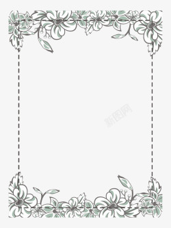 结婚照相框素材白色花朵相框高清图片
