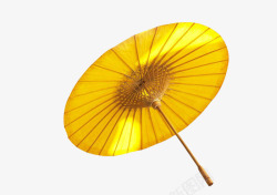 黄色纯色油纸伞素材