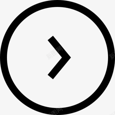 右箭头的圆形按钮图标图标