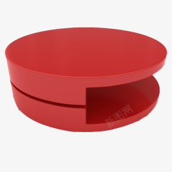 圆形红色咖啡桌椅素材