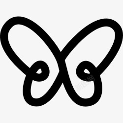 昆虫轮廓蝴蝶简单的粗轮廓的形状从顶视图图标高清图片