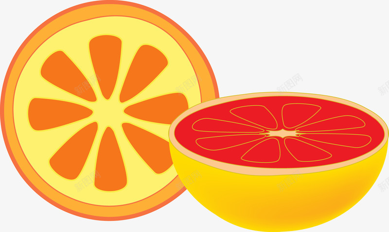 半个西柚两种角度png免抠素材_新图网 https://ixintu.com 卡通 柚子 柚子卡通 水果 西柚 食品