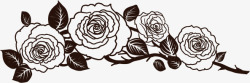 黑色玫瑰花枝欧式花纹素材