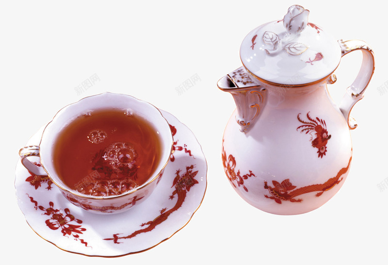 古典红茶茶具png免抠素材_新图网 https://ixintu.com 古典 玫瑰花 红茶 花纹 茶 茶具 茶壶 茶杯