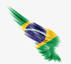 巴西国旗羽毛素材